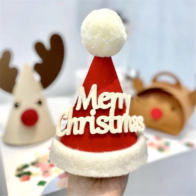 Christmas Hat Santa Elk Merry Christmas Hats Non Woven Fabric Party Props image 3