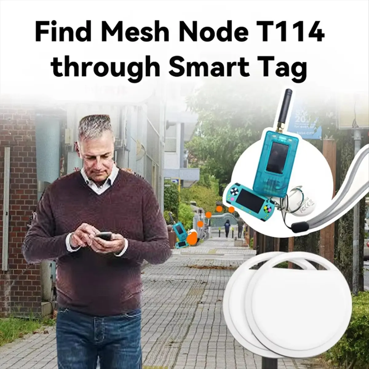 T35C Anti-Lost Tracking Device for Find My APP Smart Tag Mesh Node T114 Meshtastic Tracker Nordic NRF52840 SX1262