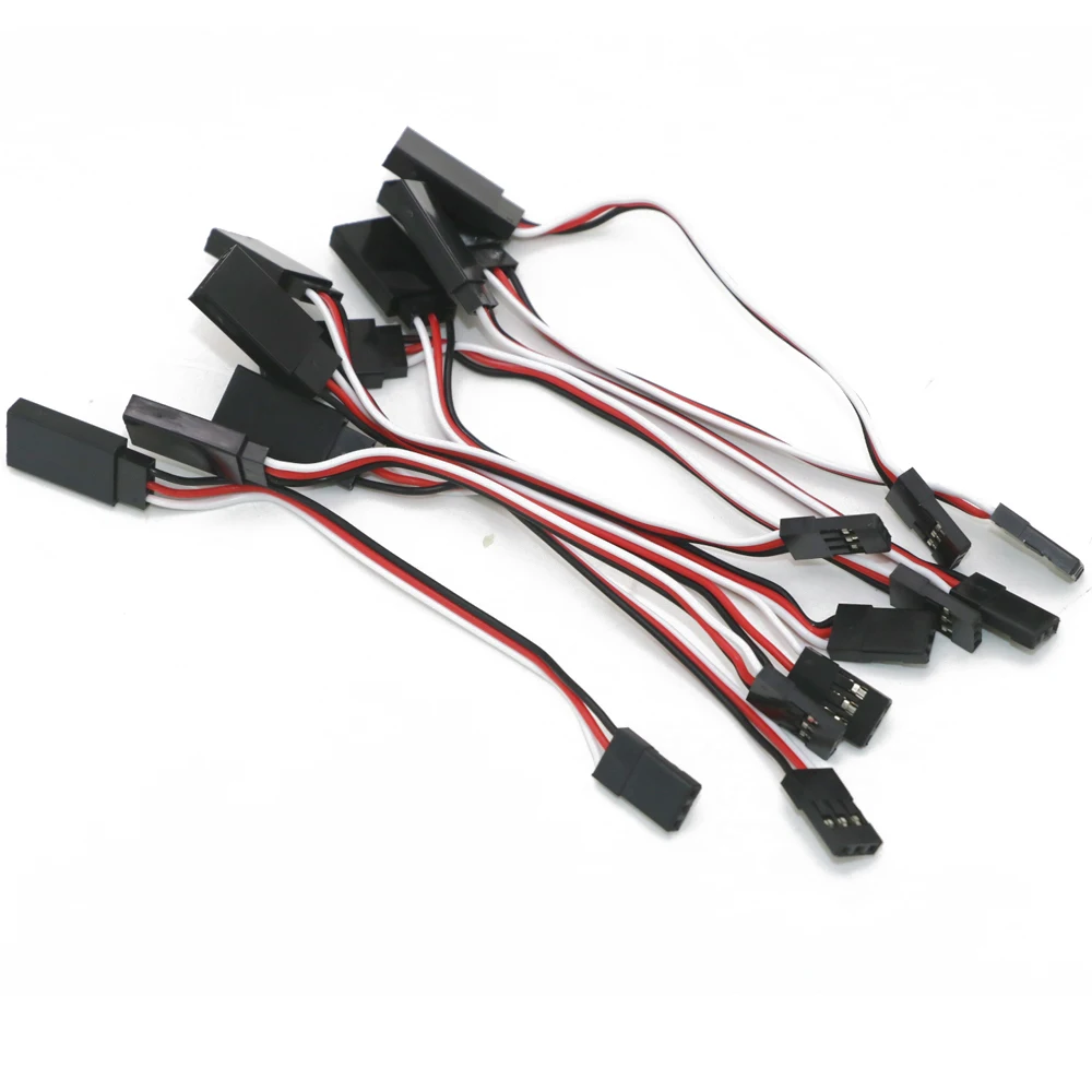 10pcs 100mm/150mm/200mm/300mm/500mm RC Micro Servo Extension Cord Cable Wire Lead JR For Rc Helicopter Rc Drone Wholesale