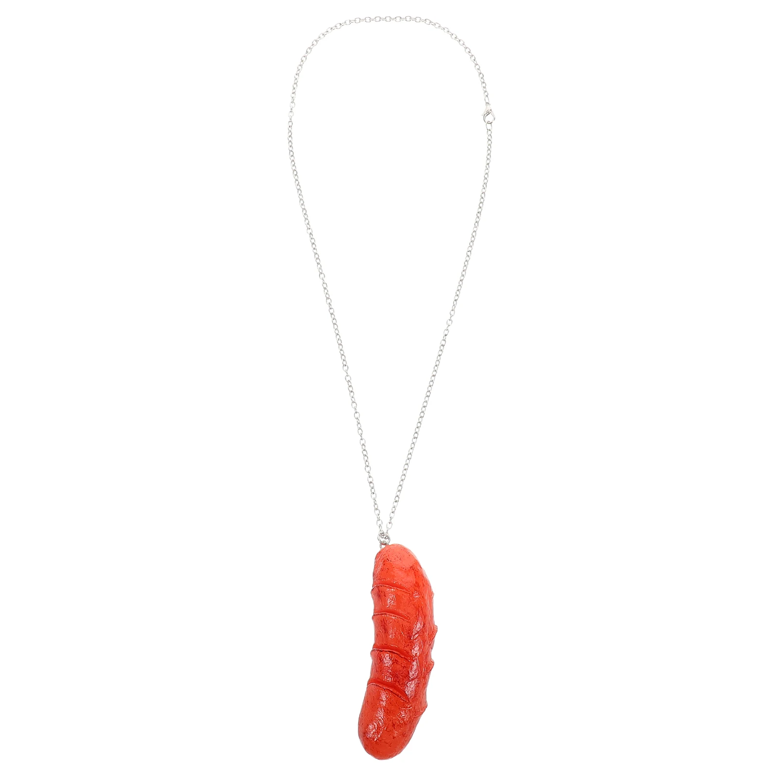 

Food Decoration Neck Chain Fake Jewelry Personality Hanging Ornament Red Faux Hot Dog Model Pendant Lovers