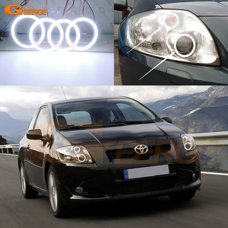 

Для Toyota Auris Corolla E15 Pre Facelift 2006 2007 2008 2009 ультра яркий COB комплект светодиодов «глаза ангела» Halo Rings Дневной светильник