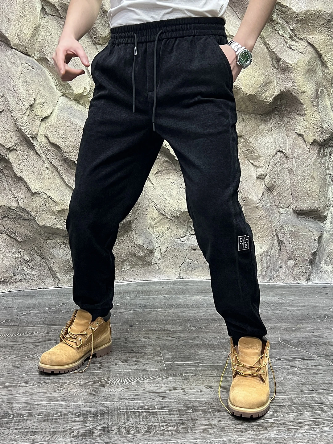 

Модные вельветовые мужские повседневные брюки с эластичной резинкой на талии, осень-зима, прямые брюки, модная удобная молодежная одежда