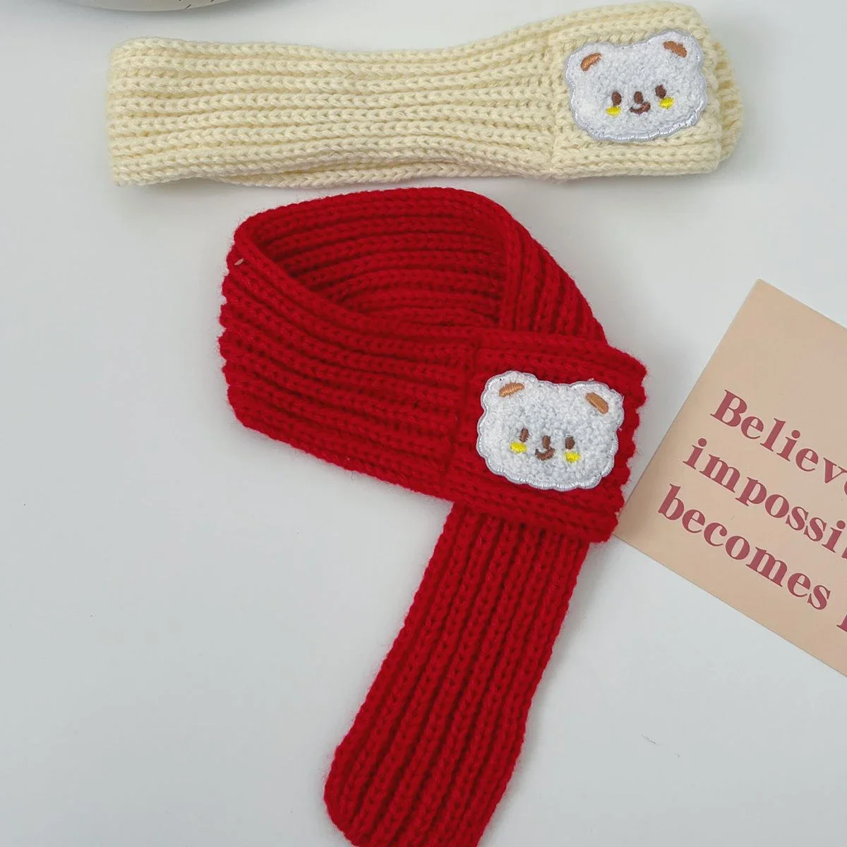 Pet Christmas Scarf Cat Dog New Year Red Bear Warm Scarf Pet Winter Knitted Scarf Cat Collar Puppy Accessories Bow Ties for Dogs