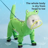 Puppy Dog with Feet Poncho All-inclusive Waterproof Bag Tail Four-legged Pet Clothes Dog Raincoat