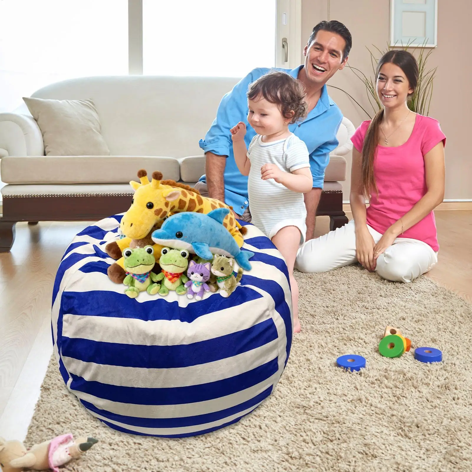 

Stuffed Animal Storage Bean Bag Stuffed Animal Organizer Chair With Zipper Waterproof Bean Bag Seat For Kids Bedroom Reading