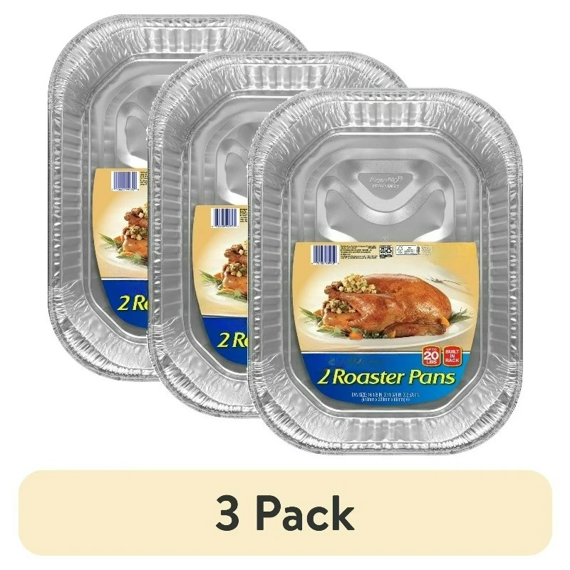 

20 LB Disposable Roasting Pans, 16 x 11.75 x 2.5 in., 2 Count