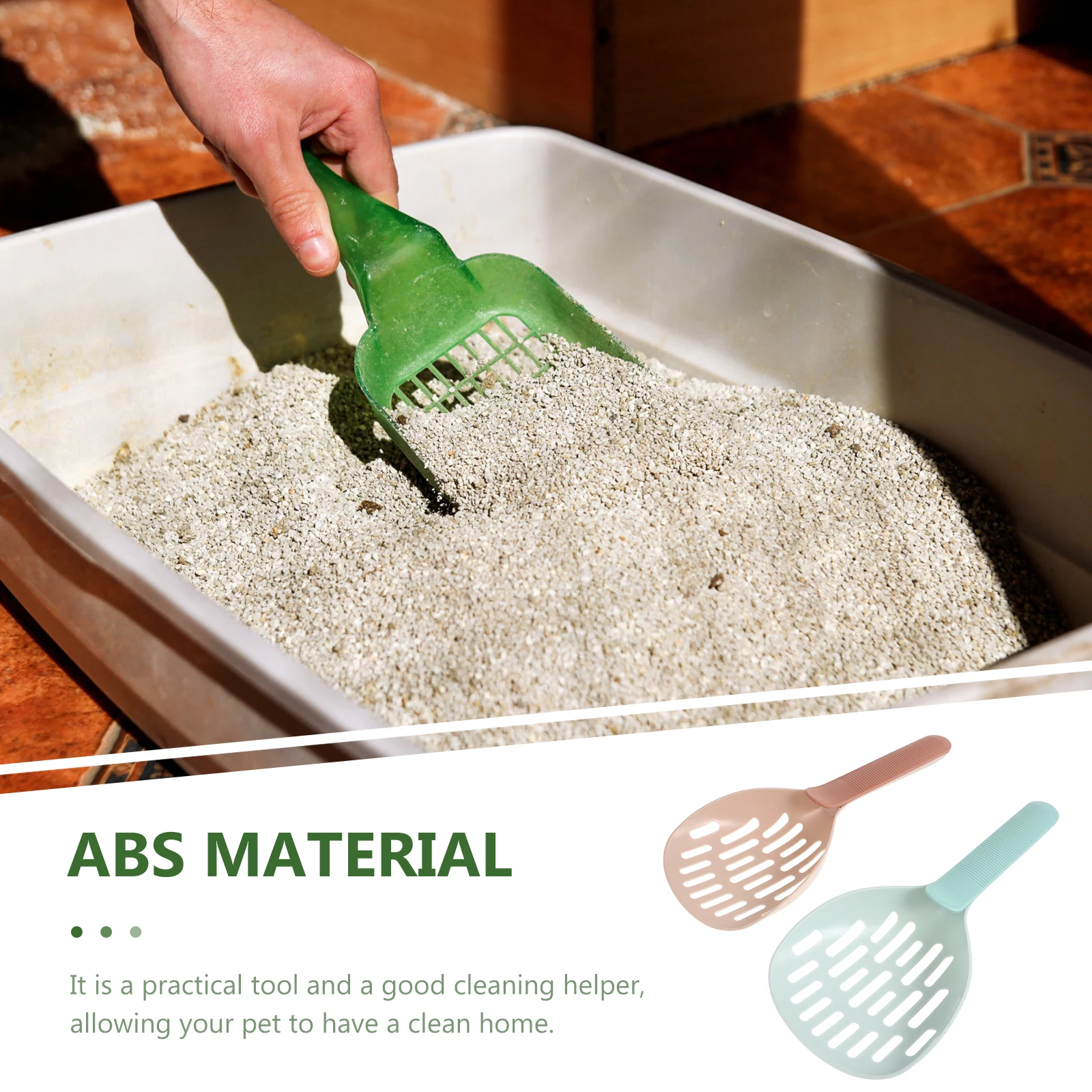 

2Pcs Cat Litter Scoop Plastic Hollow Filter Shovel Comfortable Handle Pet Supplies Cleaning Tool for Cat Litter Sanitary Use