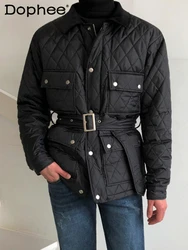 Parkas elegantes para hombre, ropa acolchada de algodón a la moda, chaqueta gruesa de invierno, chaqueta acolchada de algodón de terciopelo, novedad de invierno 2024