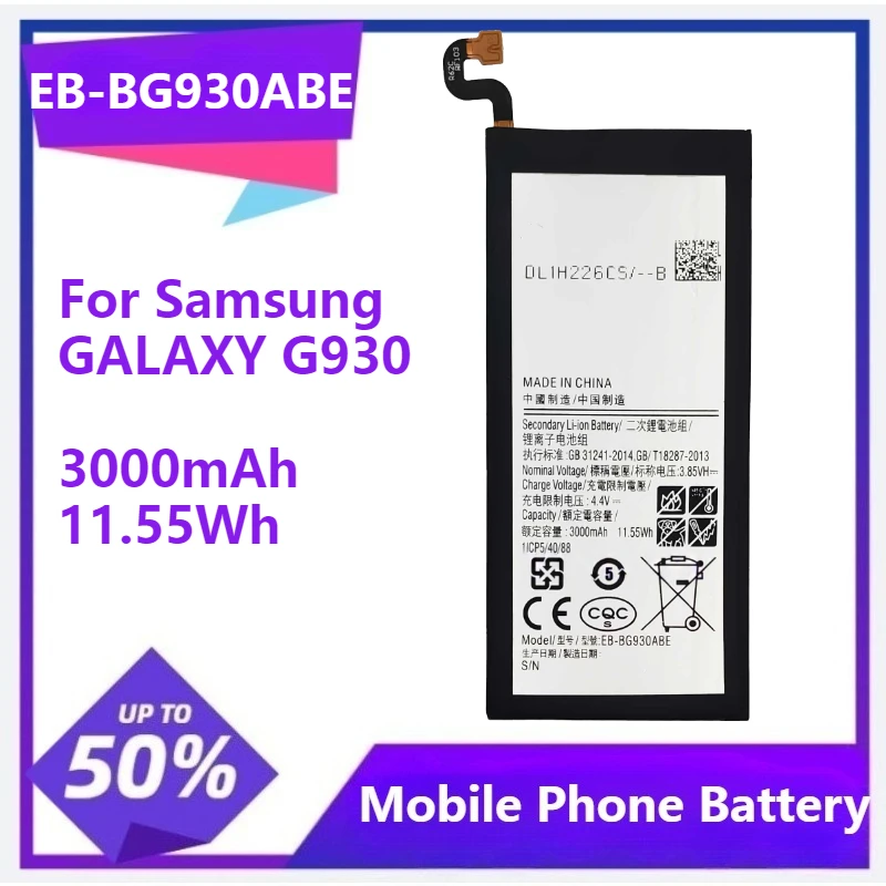 

Аккумулятор EB-BG930ABE для Samsung GALAXY G9300 SM-G9300 SM-G930 G930 G930F S7 Edge G9350 3000 мАч 11,55 Втч