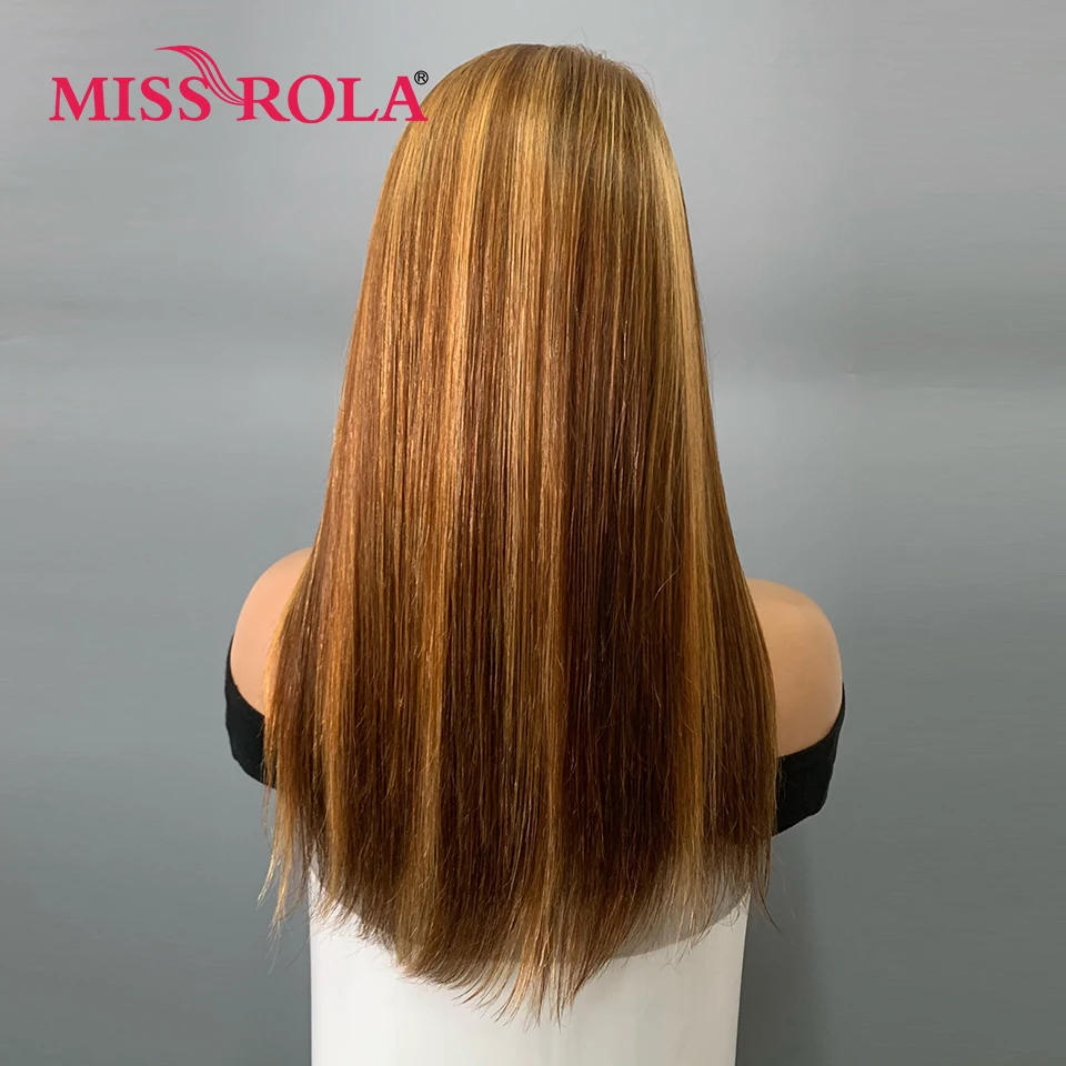 Miss Rola 12A Grade Remy Hair Wig With HD Lace 5X5 Bone Straight Wigs Brazilian Lace Front Human Hair Wigs Pre Plucked Highlight