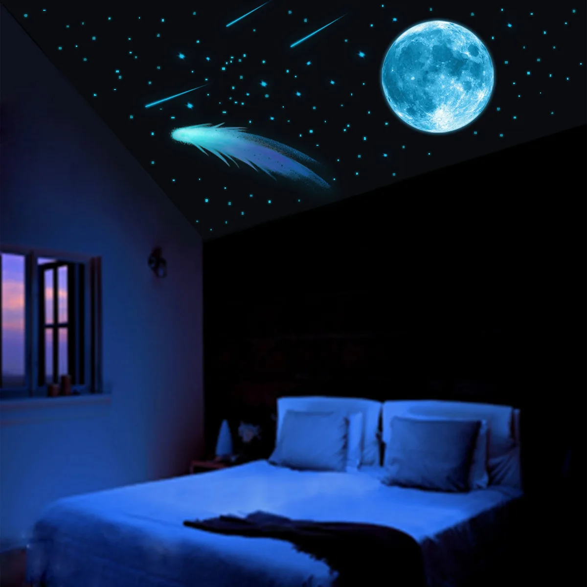 Luminous Stars Dots Planet Wall Sticker for Baby Kids Room Bedroom Home Decoration Decals Glow In The Dark Stickers Accessories