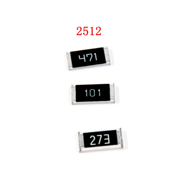 50pcs 5% 2512 resistor SMD 0R ~ 10M 1R 10R 22R 150R 680R 1.8K 4.7K 10K 12K 18K 43K 100K 390K 1M 3M ohm