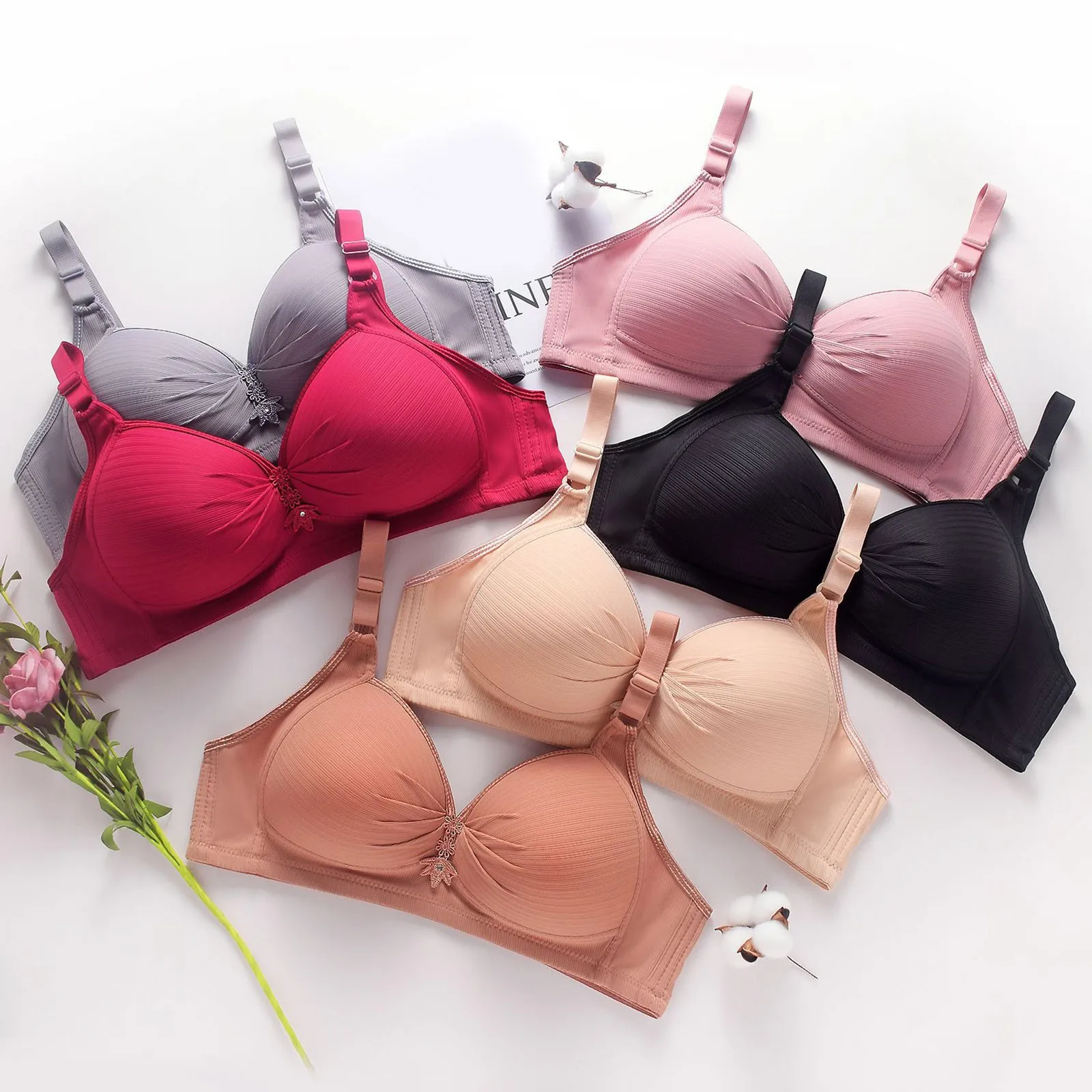 

Push Up Bras For Women Large Size Full Cup Adjustment Wireless Lace Seamless Bralette Tops Big Breast Seamless Underwears 2024