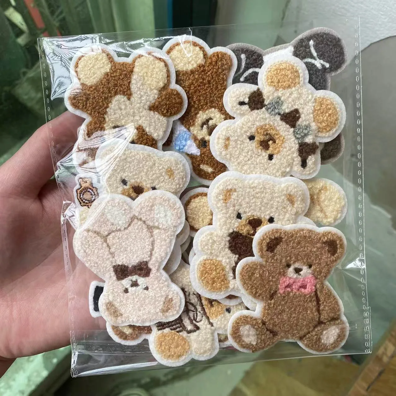 Cute Teddy Bear Embroidered Cloth Patch Multifunctional Towel, New Embroidered Panda Patch Package, Embroidered Label Ironing