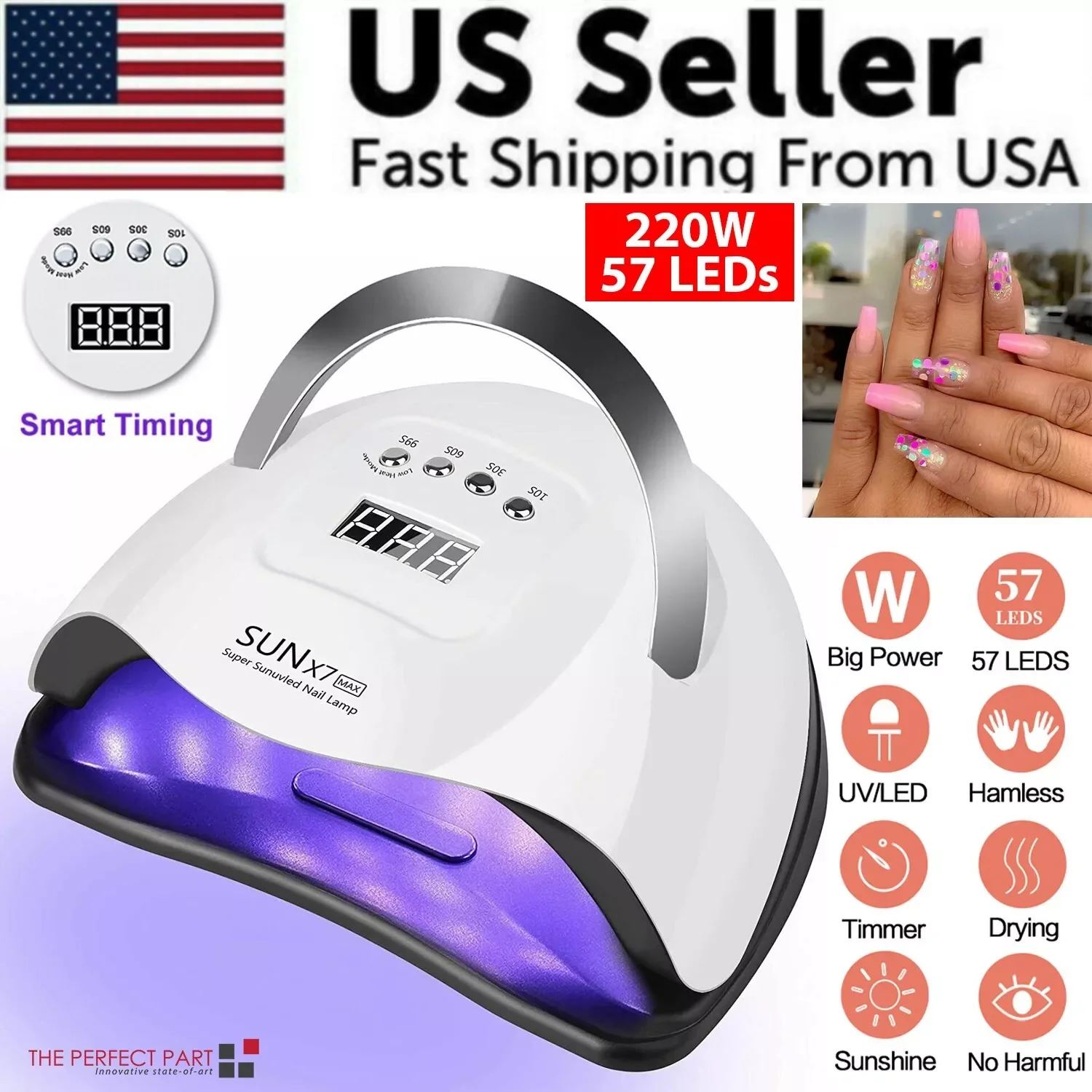 

Nail Dryer LED Lamp UV Light Polish Gel Curing Machine Electric Manicure 220W