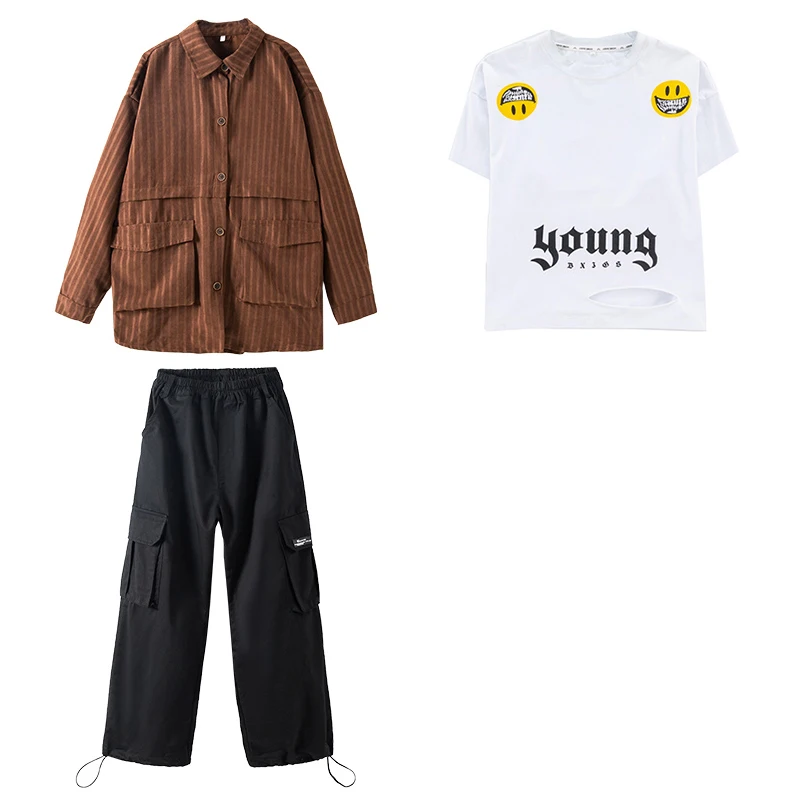 Neue Kind Hip Hop Jazz Dance Kostüme Kinder Kühlen Street Dance Kleidung Mädchen Jungen Bühne Leistung Outfits Kpop Kleidung SL7461