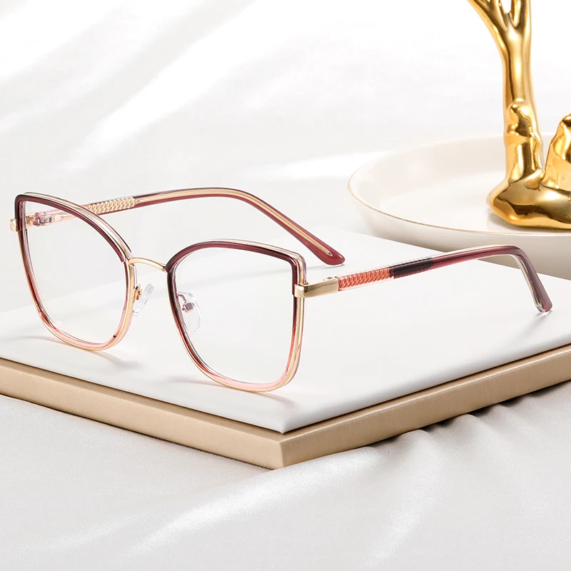 BEMORE Butterfly Metal Anti Blue Light Women Reading Myopia Optical Lenses with Custom Recipe Customizable Prescription