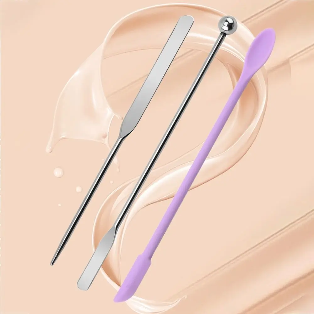 Portable Stainless Steel Mixing Stick Multifunction Multi-purpose Silicone Double Head Scraper Wear-resistant Durable