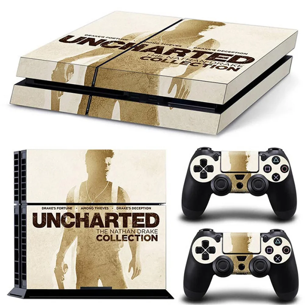 Uncharted 4 game accessories Vinyl Decal Skin Stickers For PS4 Console and 2 PCS Stickers For PS4 Controller skin sticker