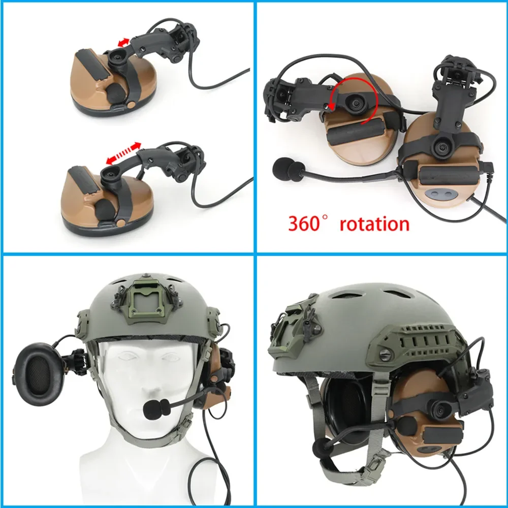 COMTAC II Helmet ARC Rail Bracket Version Tactical Headset Hearing Protection Shooting Headphone Noise Reduction Airsoft Headset