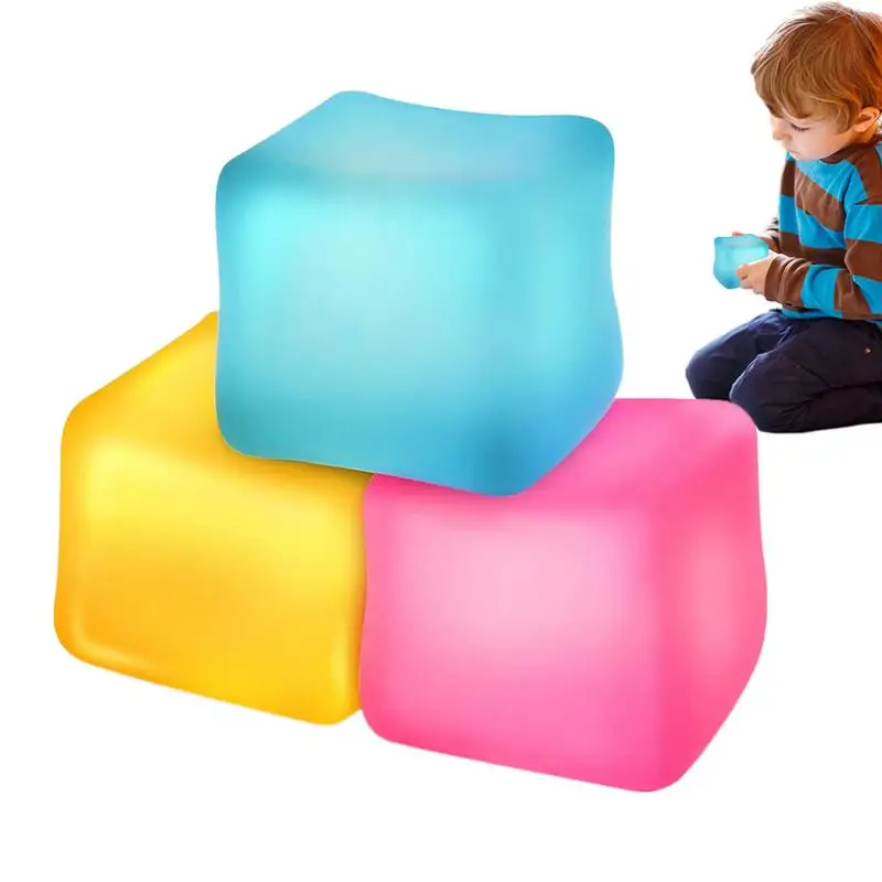 Ice Cube Squeeze Toy Ice Cube Flexible Sensory Toys 3CPS Finger Exercise Toy Classroom Rewards Party Favor Portable Relaxing Toy