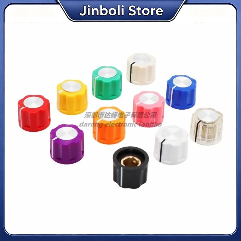 2PCS 16x12mm Electric Guitar Effect Pedal Knob Audio Speaker Radio Potentiometer Volume Adjustment Knob Cap 6.4mm Round Hole