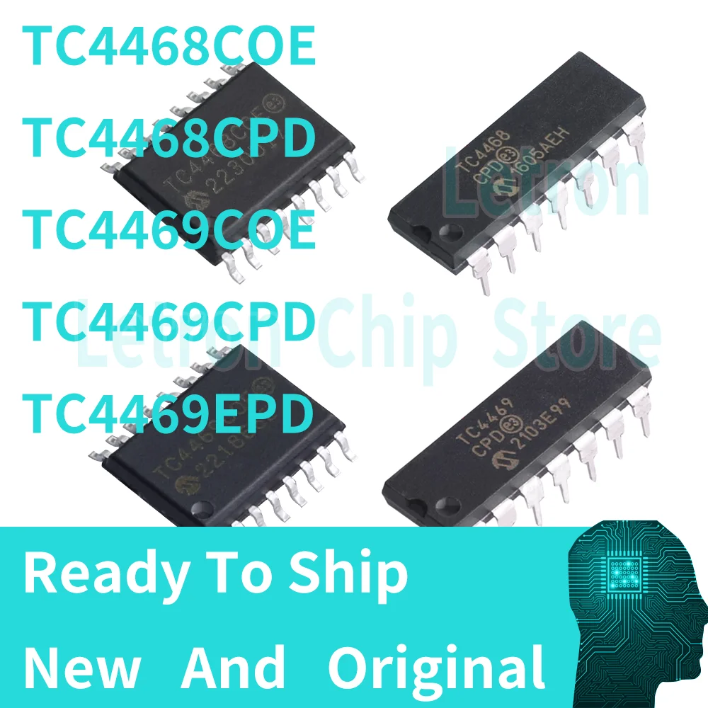 5pcs TC4468COE TC4468CPD TC4469COE TC4469CPD TC4469EPD SOP16 DIP16 Original Chip Mosfet Driver IC