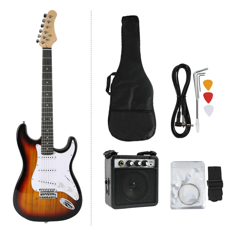 Set de guitarra eléctrica de 22 cuerdas para estudiantes, ideal para empezar a aprender la guitarra de cuerdas. Guitarra eléctrica de rock.