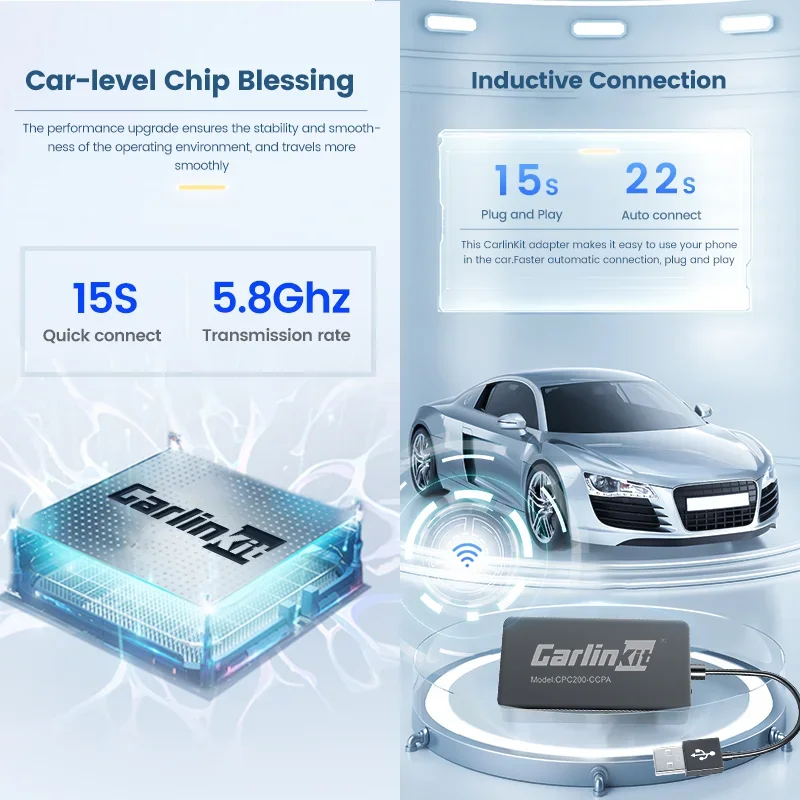 In stock Carlinkit CPC200-CCPA Multimedia Play in the Car Wireless CarPlay Adapter for Android Auto Dongle