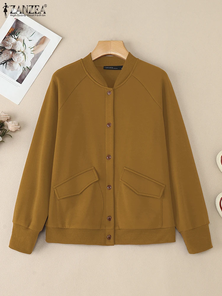 سترات نسائية عصرية لخريف 2025 من ZANZEA معاطف محبوكة متينة بأكمام طويلة ملابس خارجية غير رسمية للعمل ملابس خروج نسائية Chaqueta