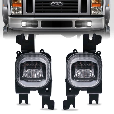 Светодиодные противотуманные фары, передние противотуманные фары для Ford F250, F350, F450, 2008, 2009, 2010, бампер, светодиодные противотуманные фары, автомобильные аксессуары, 2 шт.