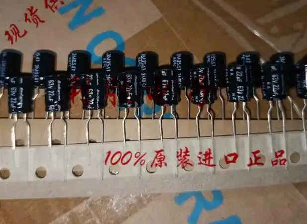 

30pcs/lot Japanese original rubycon non-polar capacitor 63V 22UF 8 * 12 NA BP aluminum electrolytic capacitor free shipping