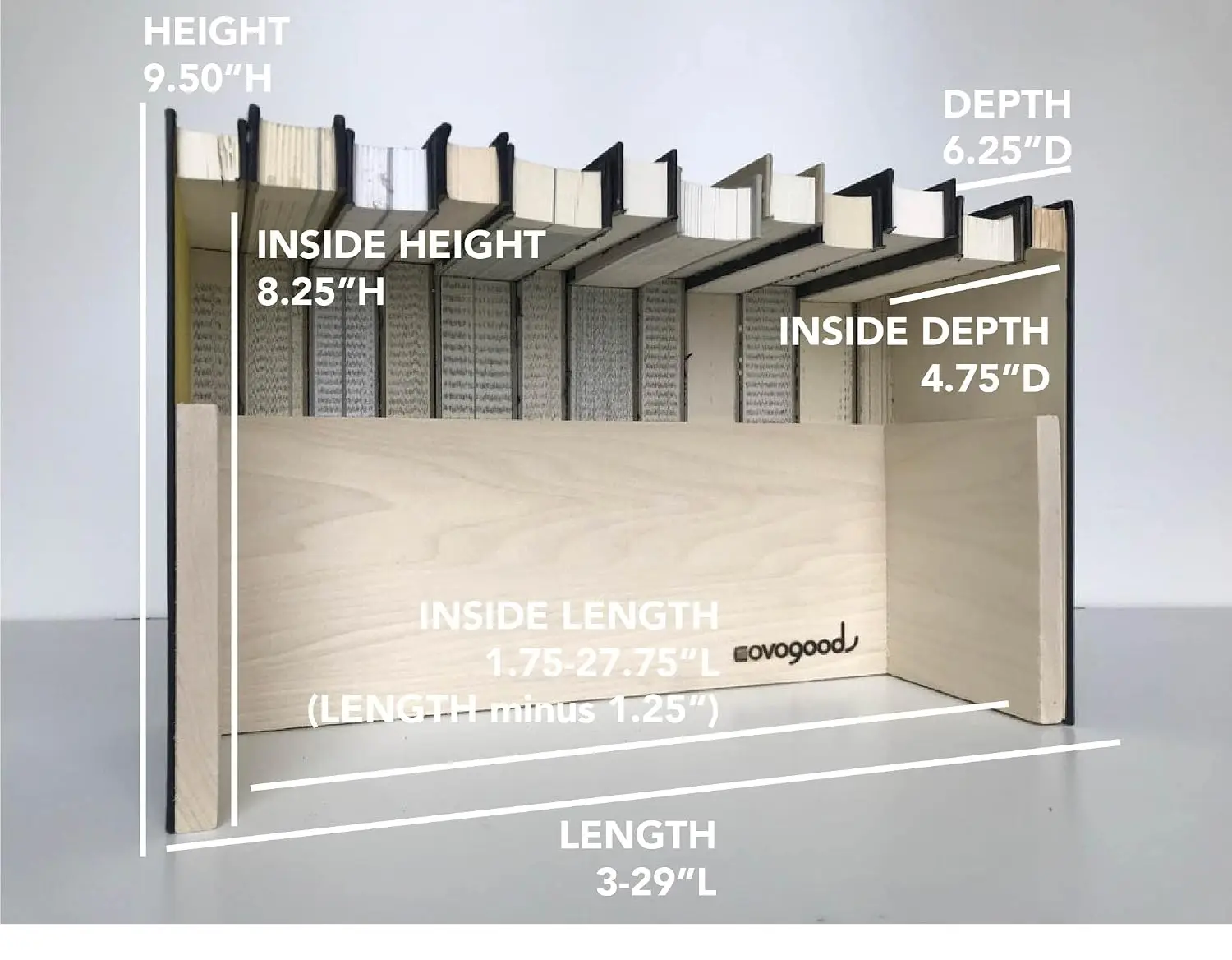 CovoBox v2 Hidden Storage Secret Book Electronics Hider [Tops ON], Customized