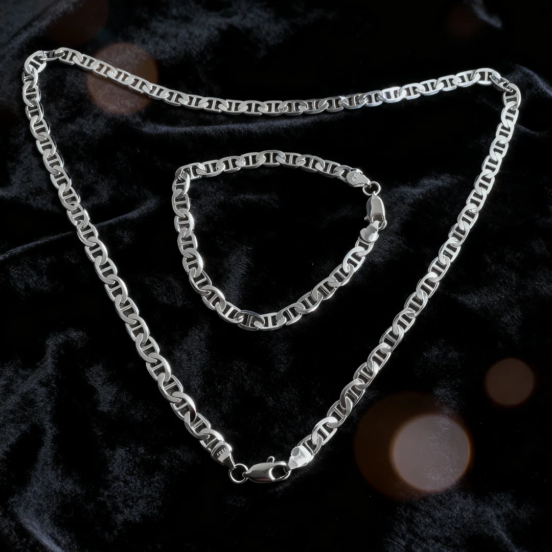 

Популярные бренды, стерлинговое серебро 925 пробы, специальная цепочка 6 мм, ожерелье, браслет, комплект ювелирных изделий для женщин, модный бутик, аксессуары, подарки