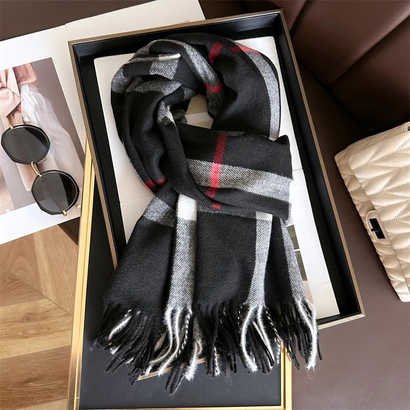 65*200cm Fashion Luxury Brand Women Scarf Cashmere Shawl Winter Warm Outdoor Pashmina Scarves Wrap Lady Decorate Neckerchief