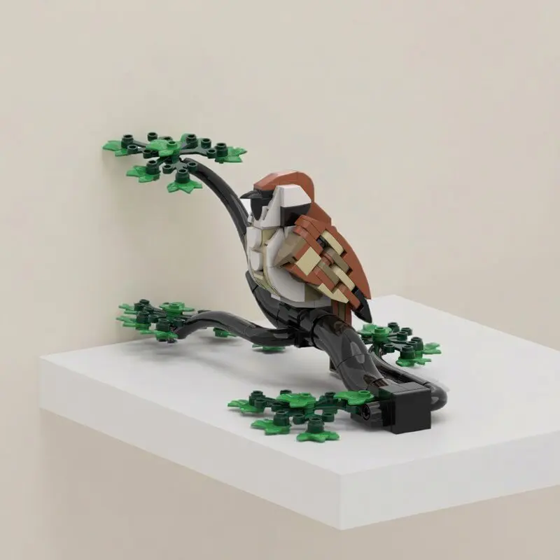 Sparrow Animal Series Creative Parrot Seagull Mountain MOC Building Blocks DIY Puzzle Assembly Toys Boys Birthday Ornament Gifts