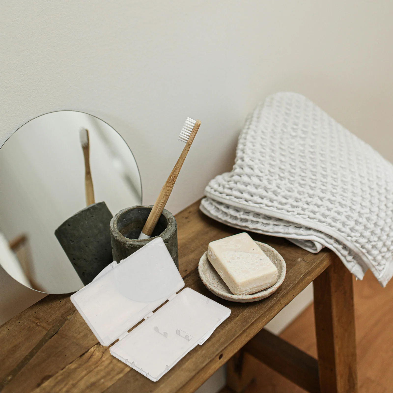 

10 шт., чехол для межзубных щеток, компактная прозрачная пластиковая коробка, портативный органайзер для хранения зубных щеток, пылезащитная откидная крышка