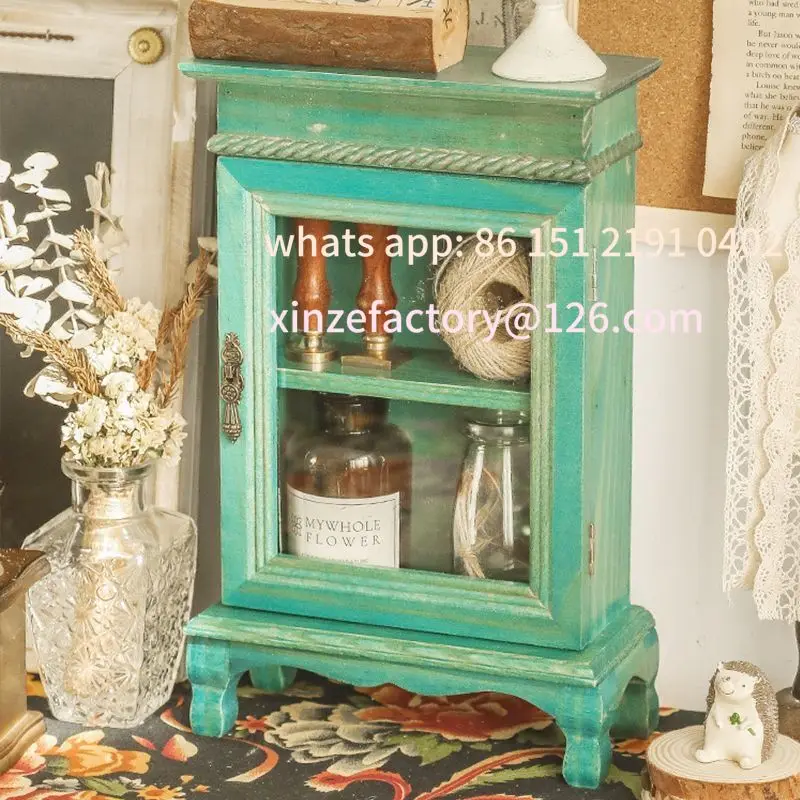 

Customizable Storage Box Desktop Double Layer Cabinet Dustproof Wood Storage Holder Rack Perfume Sundries Cosmetic