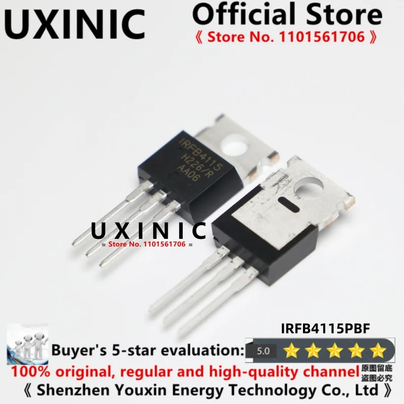 

UXINIC 10pcs/LOT 100% New Imported OriginaI IRFB4115PBF IRFB4115 TO-220 FET 150V 104A