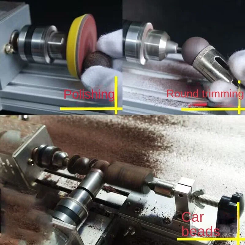 Tornio in miniatura per la lavorazione del legno Piccolo strumento fai-da-te efficiente per punzonatura di fori di braccialetti di perline di Buddha per auto