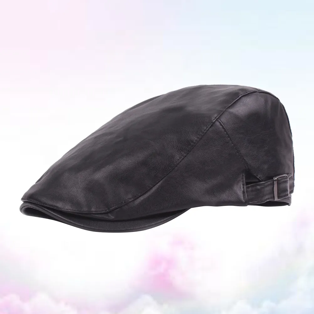 

Beret Men's Adjustable Winter Forward Cap Black One Size Fit Most Classic Newsboy Vintage Style Warm Comfortable