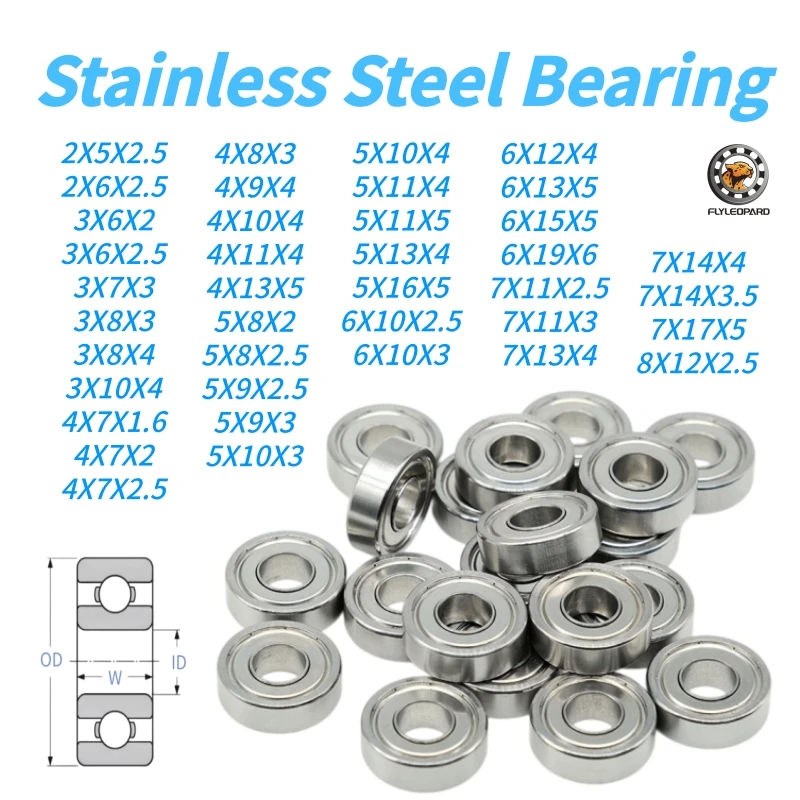 10P S688ZZ 8x16x5 Stainless Steel Bearing ABEC-9 Shielded High Precision 440C 3X6X2.5 4X7X2.5 4X7X1.6 4X7X2 3x8x3 4X8X3 5X8X2.5