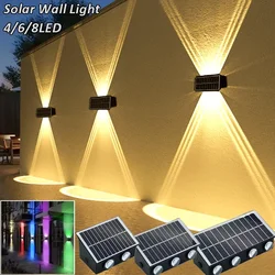 Solar LED Spotlight Outdoor Waterproof Upper Lower Lighting Porch Lights Solar Powered Streetlight for Balcony Courtyard Garden