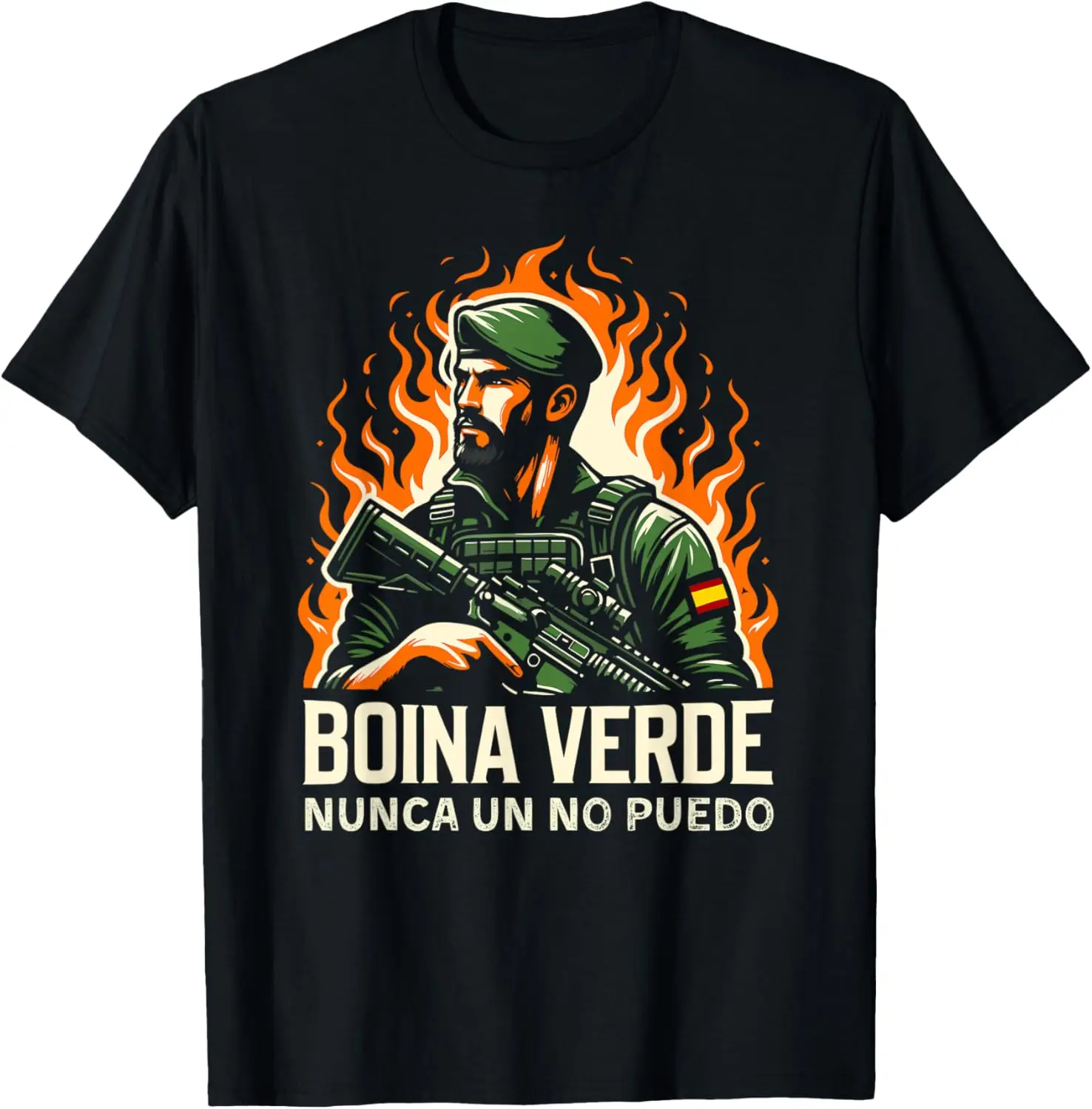 Boina Verde GOE Ejercito Español España Militar Camiseta Short Sleeve Casual 100% Cotton Shirt