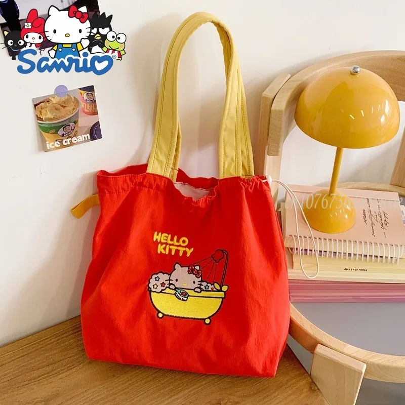 

Sanrio Hello Kitty New Women's Handbag Lightweight Fashion Embroidery Women's Shoulder Bag Cartoon Casual Women's Shoulder Bag