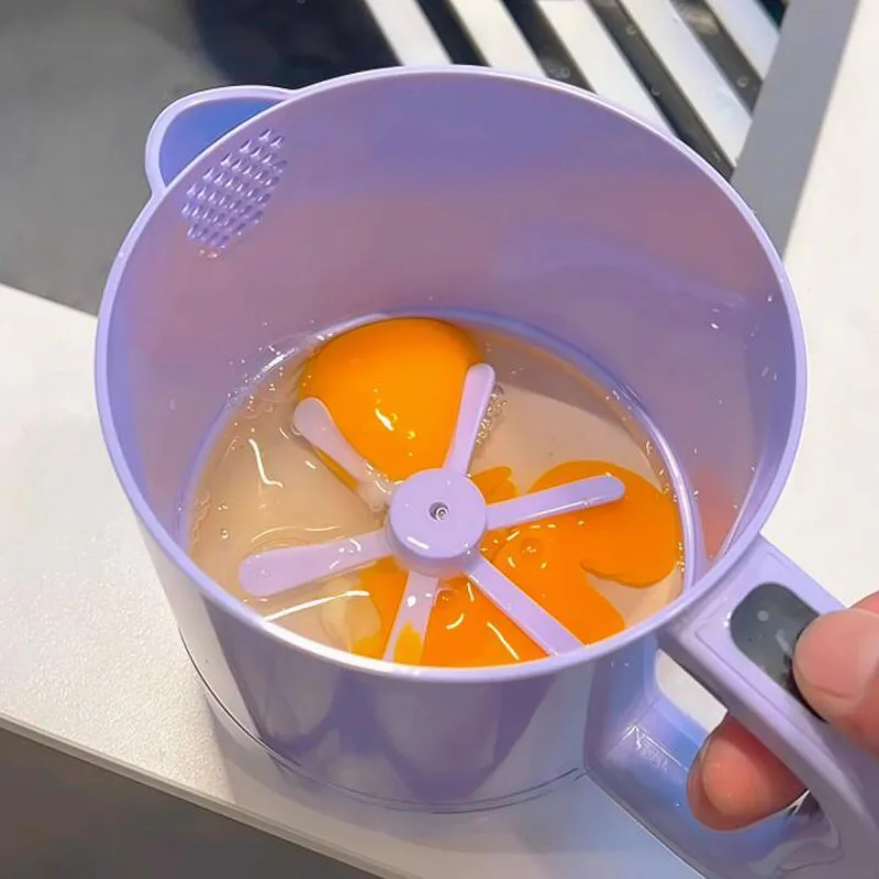 Rice cleaning and stirring multifunctional filter cup, 1 liter home kitchen electric easter egg mixer