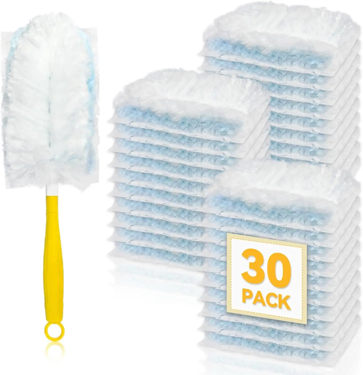 

30 Pack Dusters Refills Compatible with Swiffer Duster Handle Models, 180° One Sided Duster Refills for Short and Extendable Han