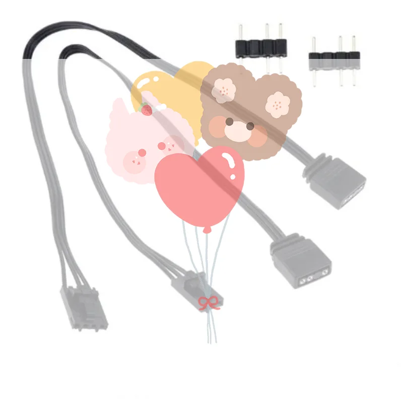 RGEEK 12V RGB Fan Hub To 5V 3PIN 4PIN ARGB Male Adapter Cable For RGB Hub Lighting Node Core For Corsair QL LL120 ICUE