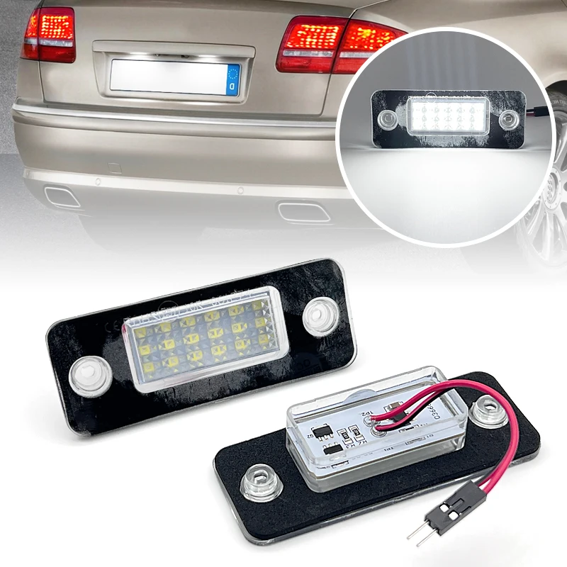 

2Pcs LED Number License Plate Light For Audi A8 S8 Quattro D3 4E2 4E8 2002-2010 Replace OEM 4E0943021
