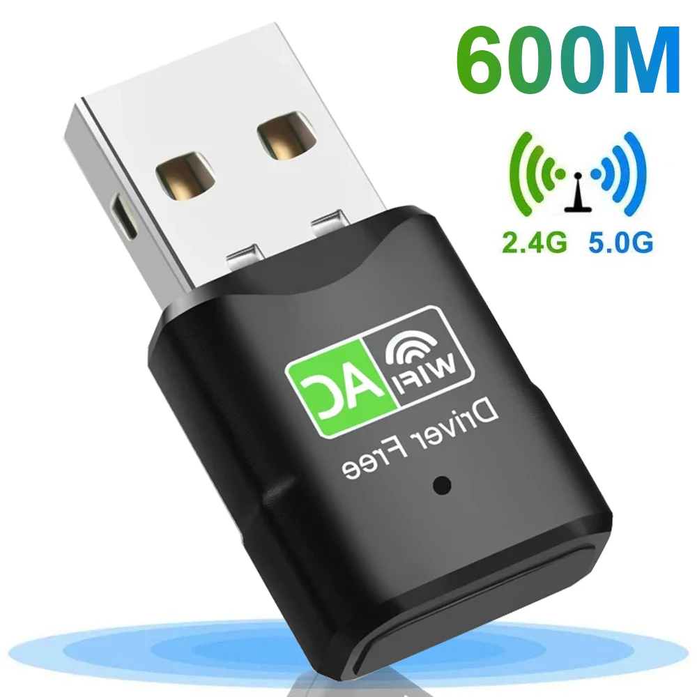 

600 Мбит/с Wi-Fi USB-адаптер двухдиапазонный ключ 2,4G/5 ГГц 802.11AC Ethernet сетевая карта мини-компьютер беспроводной приемник ДРАЙВЕР БЕСПЛАТНО
